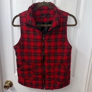 Staccato Red and Black Plaid Vest